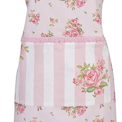 Clayre & Eef Keukenschort 70x85 cm Roze Katoen Rozen