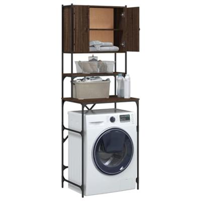 VidaXL Wasmachinekast 68x48,5x194 cm bruin eikenkleur - thumbnail