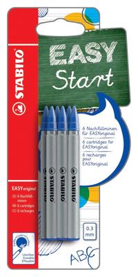 Rollerpenvulling stabilo easyoriginal f 6st blauw