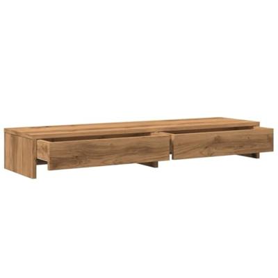 VidaXL Monitorstandaard met lades 100x27x15 cm hout artisanaal eiken