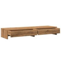 VidaXL Monitorstandaard met lades 100x27x15 cm hout artisanaal eiken - thumbnail