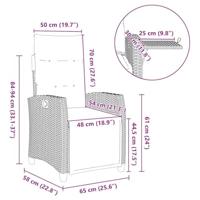 Verstelbare tuinstoel met bijzettafel poly rattan beige - thumbnail