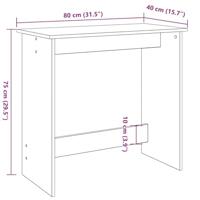 Bureau 80x40x75 cm bewerkt hout artisanaal eikenkleurig - thumbnail