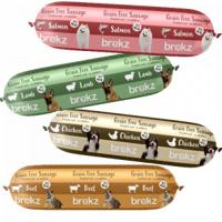 Brekz graanvrije worst zalm en kip voor de hond (600 g) 3 + 1 Gratis - thumbnail