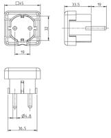 BACHMANN Geaarde stekker, bruine platte uitvoering, monteerbaar - thumbnail