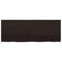 Wastafelblad 160x60x(2-6) cm behandeld massief hout donkerbruin - thumbnail