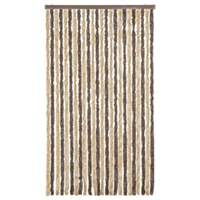 VidaXL Vliegengordijn 100x230 cm chenille donkerbruin en beige - thumbnail
