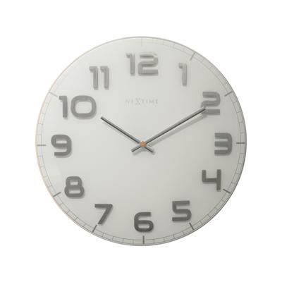 NeXtime klok 3105wi classy large, ø50 cm, wall, white/gray