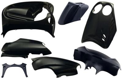 Edge Plaatset 7-delig voor yamaha neo's van bouwjaar 2002 tot 2008 met digitale cockpick - metallic zwart