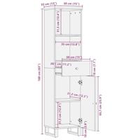 Badkamerkast 38x33x160 cm massief recycled hout - thumbnail