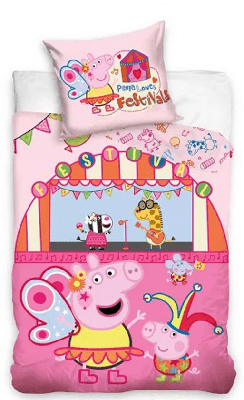 Peppa Pig dekbedovertrek Festival 140 x 200 cm - 70 x 90 cm - katoen