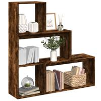 Kamerscherm / boekenkast 123x29x123 cm hout gerookt eiken - thumbnail