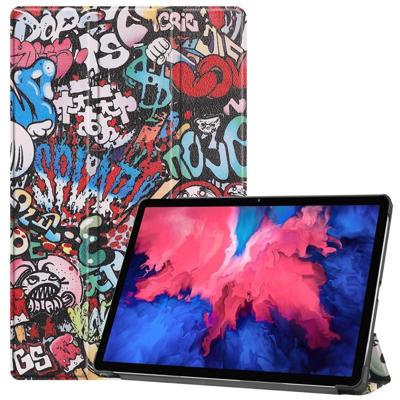 Voor Lenove Tab P11 (TB-J606F) Custer Painted Pattern Horizontal Flip Smart Flat PU Leather Case met Slaap / Wake-up Functie & 3-voudige houder(Graffi Voor Lenove Tab P11 (TB-J606F) Custer Painted Pattern Horizontal Flip Smart Flat PU Leather Case met Slaap / Wake-up Functie & 3-voudige houder(Graffi