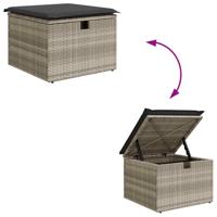 6-delige Loungeset met kussens poly rattan lichtgrijs - thumbnail