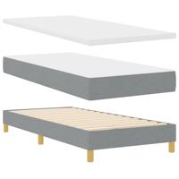 Boxspring Bed met Matras Lichtgrijs, 100x200 cm - thumbnail