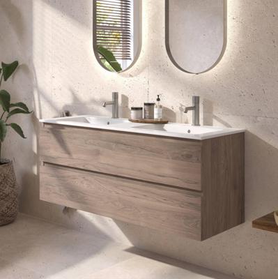 Ben Tendenza badmeubel incl. keramische wastafel met 2 kraangaten 120x46x52cm congo bruin