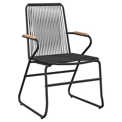 Tuinstoelen 4 st 58x59x85,5 cm PVC-rattan zwart Tuinstoelen 4 st 58x59x85,5 cm PVC-rattan zwart