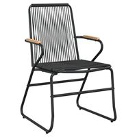 Tuinstoelen 4 st 58x59x85,5 cm PVC-rattan zwart - thumbnail