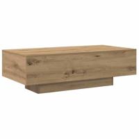 Salontafel 100x49,5x31 cm bewerkt hout artisanaal eikenkleur - thumbnail