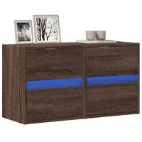 Tv-wandmeubels met LED 2 st 41x31x45 cm bruin eikenkleurig - thumbnail