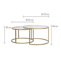Light & Living Salontafel 'Duarte' Set van 2 stuks, kleur Goud - thumbnail