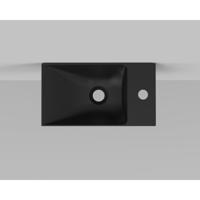 Arcqua Marble fontein voor frame 40x22cm zonder overloop cast marble mat zwart WAS127845 - thumbnail