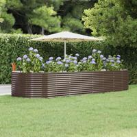 Plantenbak 367x140x68 cm gegalvaniseerd staal bruin - thumbnail