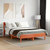 Bedframe zonder matras massief grenenhout wasbruin 150x200 cm - thumbnail