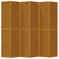 Kamerscherm met 6 panelen massief paulowniahout bruin - thumbnail