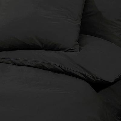 VidaXL Dekbedovertrekset 155x220 cm katoen zwart