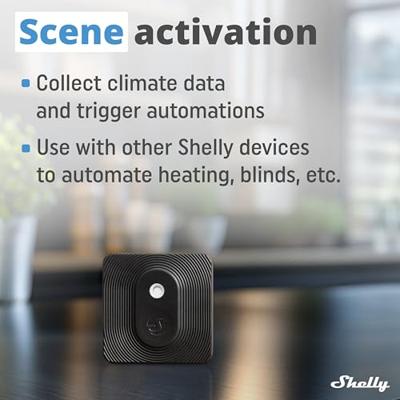 Shelly Shelly BLU H&T Black Temperatuursensor en luchtvochtigheidssensor Bluetooth