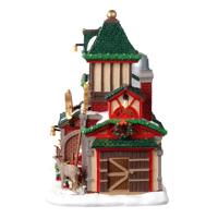 Lemax santa&apos;s reindeer stables verlicht kersthuisje Santa&apos;s Wonderland 2023 - thumbnail