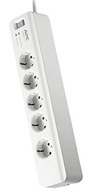 APC by Schneider Electric PM5-GR Overspanningsveilige stekkerdoos 5-voudig Wit Randaarde stekker 1 stuk(s)