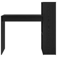 Bureau met plank Zwart eiken 108 x 55 x 103.5 cm Bewerkt hout - thumbnail