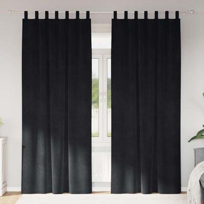 VidaXL Verduisterende gordijnen 2 pcs zwart 140 x 225 cm fluweel