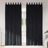 VidaXL Verduisterende gordijnen 2 pcs zwart 140 x 225 cm fluweel - thumbnail