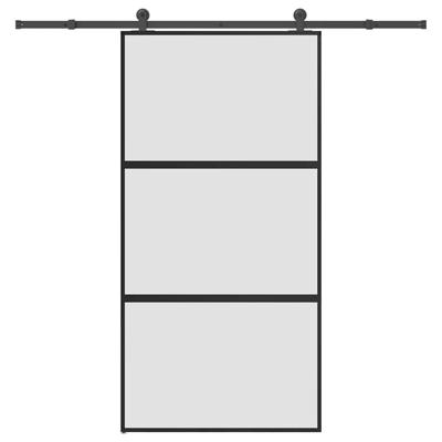 Schuifdeur met beslag 102,5x205 cm gehard glas en aluminium