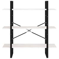 VidaXL Boekenkast met 3 schappen 100x30x105 cm massief grenenhout wit - thumbnail