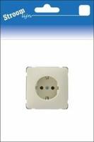 Stroomlijn Inbouw stopcontact RA PEHA enkel creme - 6602014 - thumbnail