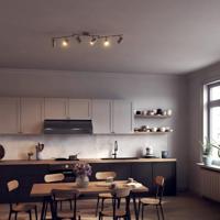Riga - LED plafondlamp - 6 spots - Draaibaar en dimbaar - GU10 - Kantelbaar - Plafondspot - IP20 voor binnen - RVS - thumbnail