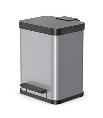 Hailo Öko duo plus M 6222200 Afvalbak 18 l Plaatstaal (l x b x h) 320 x 320 x 430 mm Lichtgrijs Met voetpedaal 1 stuk(s)