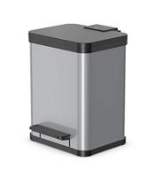 Hailo Öko duo plus M 6222200 Afvalbak 18 l Plaatstaal (l x b x h) 320 x 320 x 430 mm Lichtgrijs Met voetpedaal 1 stuk(s) - thumbnail