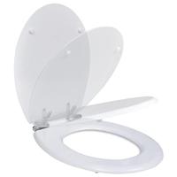 VidaXL Toiletbril soft-close simpel ontwerp mdf wit - thumbnail