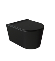 Salenzi Toiletpot Civita Black Keramiek 50x35 cm Rimless Mat Zwart - thumbnail