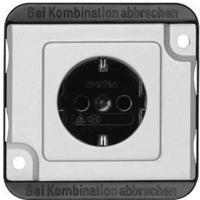 Merten MEG2400-7060 Wandcontactdoos met randaarde Inzetstuk Zilver 1 stuk(s) - thumbnail