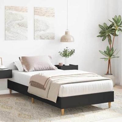 Bedframe zonder matras 75x190 cm spaanplaat zwart