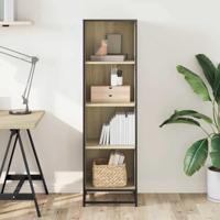 Boekenkast 40x35x139 cm bewerkt hout sonoma eikenkleurig - thumbnail