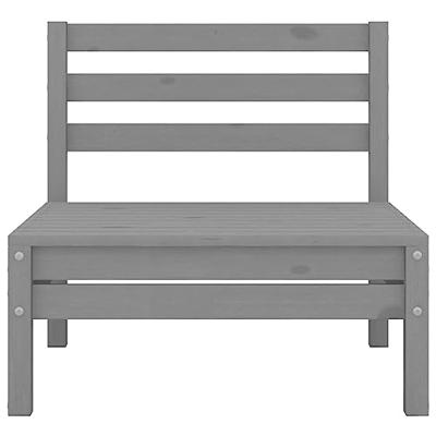 3-delige Loungeset massief grenenhout grijs