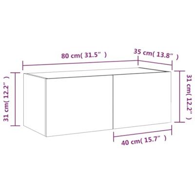 Tv-wandmeubel met LED-verlichting 80x35x31 cm sonoma eikenkleur Tv-wandmeubel met LED-verlichting 80x35x31 cm sonoma eikenkleur