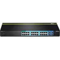 TRENDnet TPE-2840WS 28-poorts Gigabit Web Smart PoE+ Switch, 24 Gigabit poorten + 4 SFP-slots, PoE 10/100/1000 Mbps, 185 watt PoE-totaal vermogen, 56 Gbps schakelcapaciteit - thumbnail